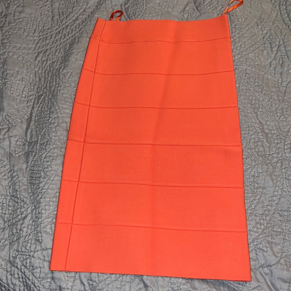 BCBG orange pencil skirt xs